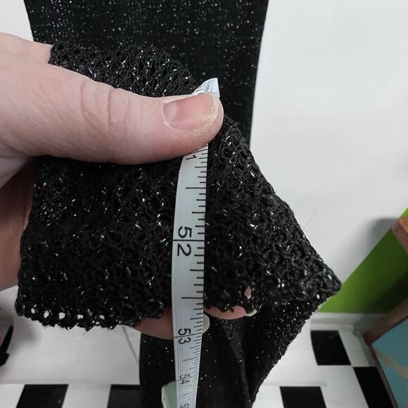 VTG 90s Y2K Black Crochet Dress Sz 6 Open Knit Vamp Whimsigoth Witchy Fairy Lace - Picture 10 of 16